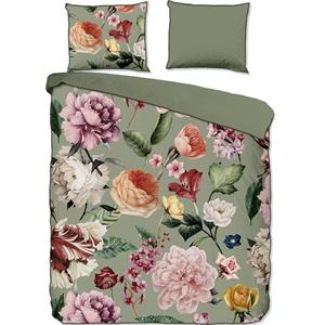 Descanso Bloemenfestival Organic Dekbedovertrek Groen-1-persoons (140 x 200/220 cm)