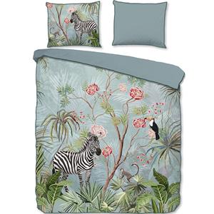 Descanso Zebra Organic Dekbedovertrek Aqua-1-persoons (140 x 200/220 cm)