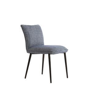 Eetkamerstoel Vadeni - Blauw-wit+zwart