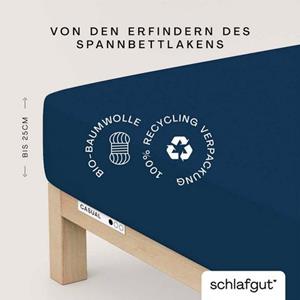 Schlafgut Hoeslaken CASUAL o.a. in maat 90x200, 140x200 of 180x200 cm, 100% biologisch katoen Dekbedovertrek voor matrassen tot 25 cm hoogte, betrouwbaar, duurzaam, zacht