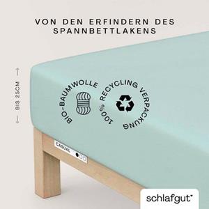 Schlafgut Hoeslaken CASUAL o.a. in maat 90x200, 140x200 of 180x200 cm, 100% biologisch katoen Dekbedovertrek voor matrassen tot 25 cm hoogte, betrouwbaar, duurzaam, zacht