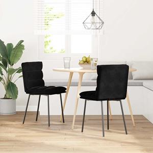 vidaXL Eetkamerstoelen 2 st fluweel zwart