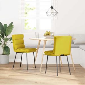 vidaXL Eetkamerstoelen 2 st fluweel geel