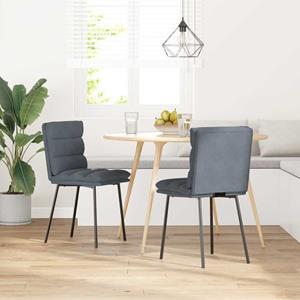 vidaXL Eetkamerstoelen 2 st fluweel donkergrijs