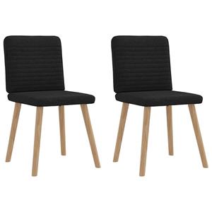 vidaXL Eetkamerstoelen 2 st stof zwart
