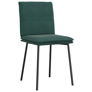 vidaXL Eetkamerstoelen 4 st fluweel donkergroen