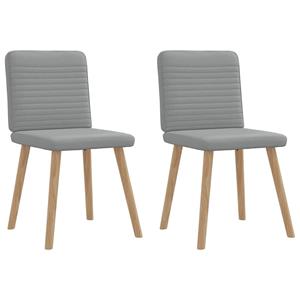 vidaXL Eetkamerstoelen 2 st stof lichtgrijs