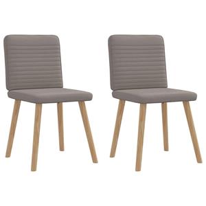 vidaXL Eetkamerstoelen draaibaar 2 st stof taupe