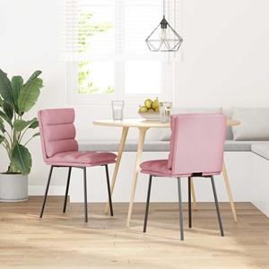 vidaXL Eetkamerstoelen 2 st fluweel roze