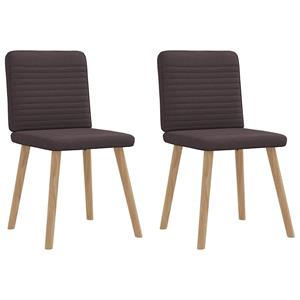 vidaXL Eetkamerstoelen 2 st stof donkerbruin