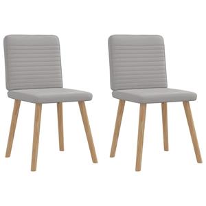 vidaXL Eetkamerstoelen 2 st stof wolk grijs