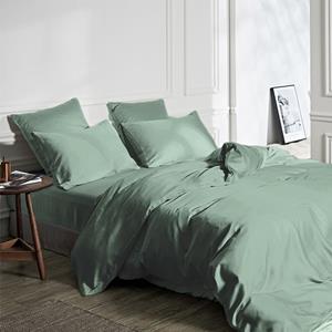 RoyalTextile - Dekbedovertrek 100% Bamboo - Groen - 140 x 200/220
