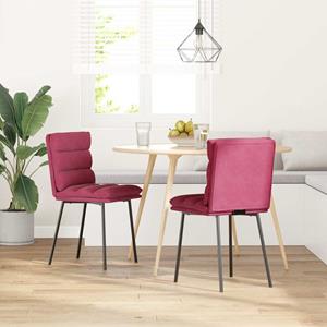 vidaXL Eetkamerstoelen 2 st fluweel wijnrood