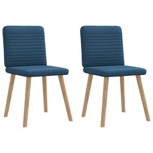 vidaXL Eetkamerstoelen 2 st stof blauw