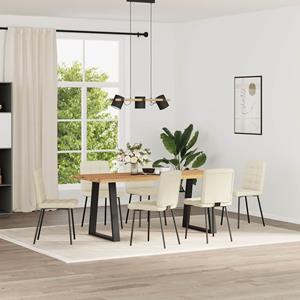 vidaXL Eetkamerstoelen 6 st fluweel crèmekleurig
