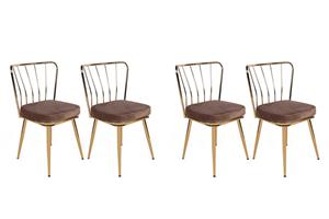 Atelier Del Sofa Set van 4 eetkamerstoelen Jill velvet | 