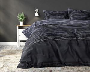 RoyalTextile - Pablo Dekbedovertrek Katoen - Zwart/Paars - 140 x 220