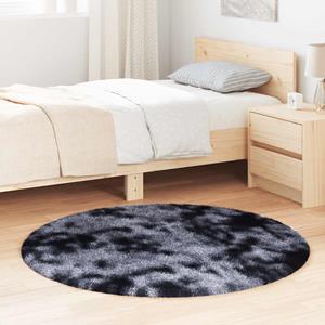 vidaXL Hoogpolig vloerkleed hoogpolig 120x120 cm polyester donkergrijs