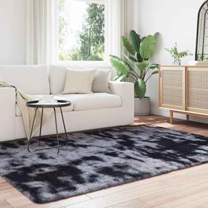 vidaXL Hoogpolig vloerkleed hoogpolig 160x230 cm polyester donkergrijs