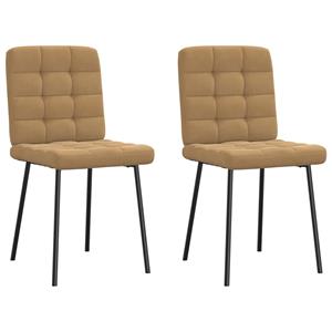vidaXL Eetkamerstoelen 2 st fluweel bruin