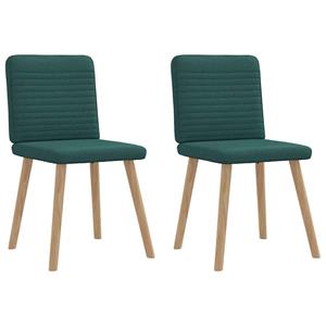 vidaXL Eetkamerstoelen 2 st stof donkergroen