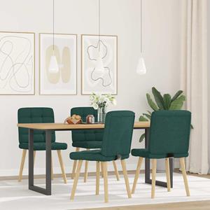 vidaXL Eetkamerstoelen 4 st stof donkergroen