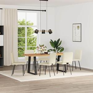 vidaXL Eetkamerstoelen 6 st fluweel crèmekleurig