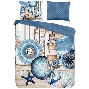 Hip Collectie Vuurtoren Dekbedovertrek Blauw-2-persoons (200 x 200/220 cm)