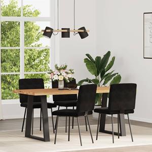vidaXL Eetkamerstoelen 4 st fluweel zwart