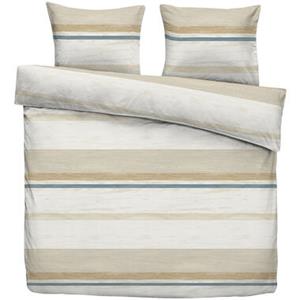 Leen Bakker Dekbedovertrek Leo - beige/blauw - 240x200/220 cm