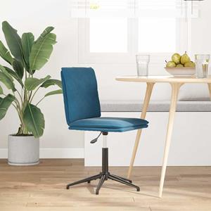 vidaXL Eetkamerstoel fluweel blauw