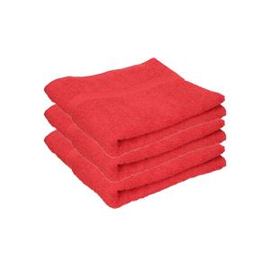 Towelcity Luxe badhanddoek - 3x - rood - 50 x 90 cm - 550 grams - Badkamer textiel - Katoen -