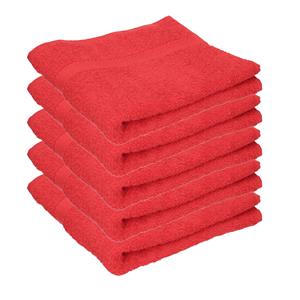 Towelcity Luxe badhanddoek - 5x - rood - 50 x 90 cm - 550 grams - Badkamer textiel - Katoen -