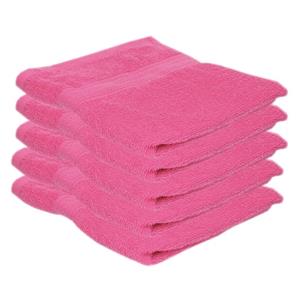 Jassz 5x Voordelige handdoeken fuchsia roze 50 x 100 cm 420 grams -
