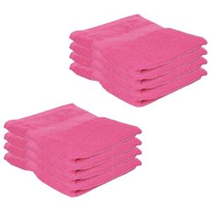 Jassz 8x Voordelige handdoeken fuchsia roze 50 x 100 cm 420 grams -