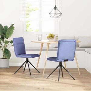 vidaXL Eetkamerstoelen 2 st stof jeansblauw