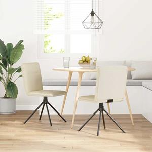 vidaXL Eetkamerstoelen 2 st linnen