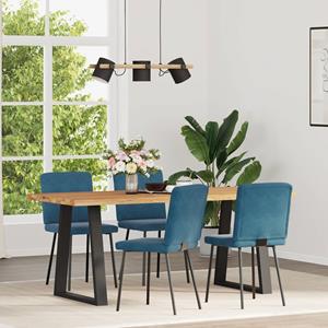 vidaXL Eetkamerstoelen 4 st fluweel blauw