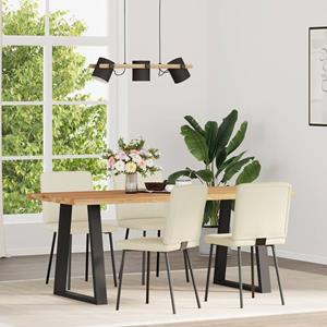 vidaXL Eetkamerstoelen 4 st fluweel crèmekleurig