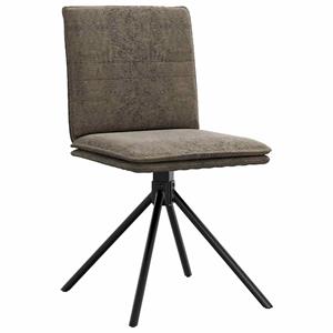 vidaXL Eetkamerstoelen 4 st imitatiesuède donkergrijs