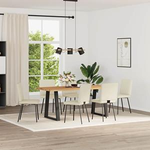 vidaXL Eetkamerstoelen 6 st kunstleer crèmekleurig