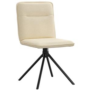 vidaXL Eetkamerstoelen 6 st stof crèmekleurig
