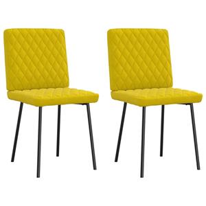 vidaXL Eetkamerstoelen 2 st fluweel geel