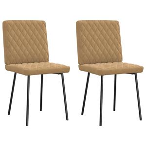 vidaXL Eetkamerstoelen 2 st fluweel bruin