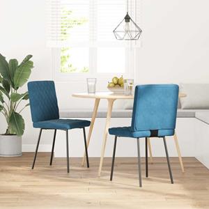 vidaXL Eetkamerstoelen 2 st fluweel blauw