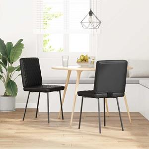vidaXL Eetkamerstoelen 2 st kunstleer zwart