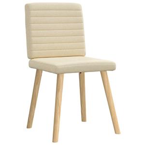vidaXL Eetkamerstoelen 2 st stof crèmekleurig