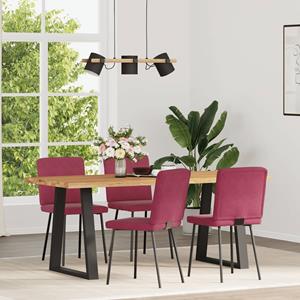 vidaXL Eetkamerstoelen 4 st fluweel wijnrood