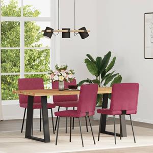 vidaXL Eetkamerstoelen 4 st fluweel wijnrood