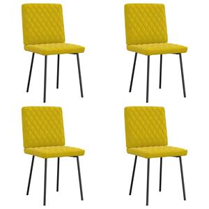 vidaXL Eetkamerstoelen 4 st fluweel geel